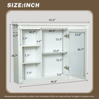 Wall Mounted Bathroom Storage Cabinet with Mirror - White