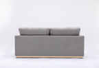 Gray Linen Stationary Sofa with Wood Frame - 77" Wide