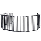 Adjustable Metal Safety Gate Play Yard with Pivoting Panels - Black