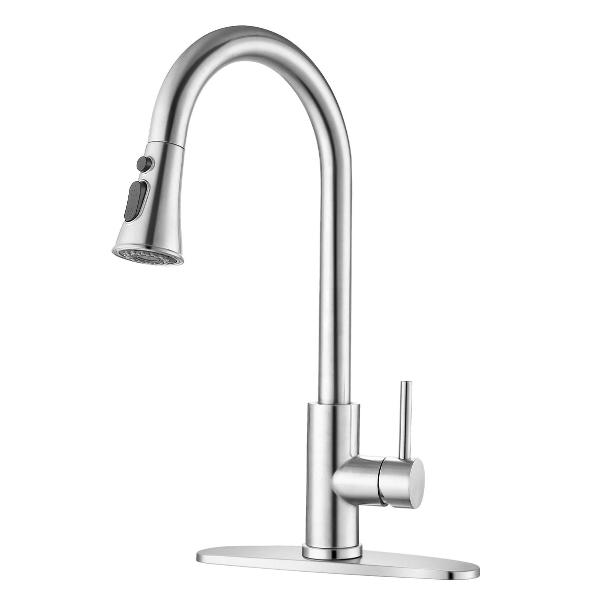 Classic High Arc Kitchen Faucet with Pull Down Sprayer - Brushed Nickel