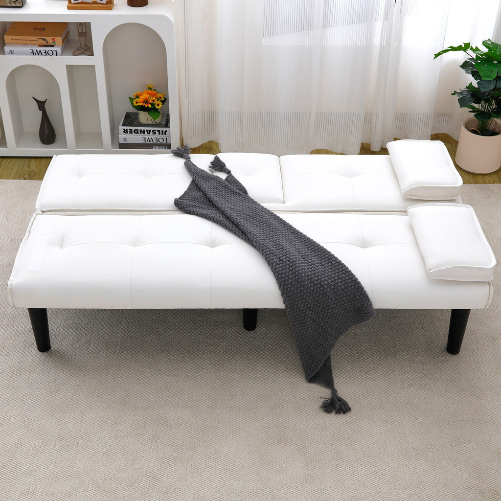 Foldable Sofa Bed with Cup Holder and Solid Wood Frame - Multiple Colors