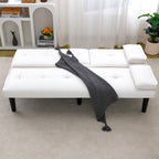 Foldable Sofa Bed with Cup Holder and Solid Wood Frame - Multiple Colors