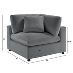 Corner Wedge Chair with Down Blend Cushion - Beige or Dark Gray