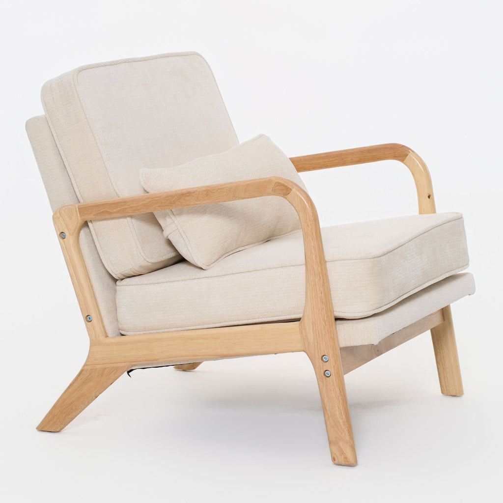 Upholstered Living Room Chair with Curved Armrests - Choice of Color