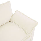 Modern Loveseat Sofa with Side Storage Pockets - Green, Beige, or Dark Gray