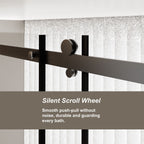 Frameless Shower Door Single Sliding with Zinc Roller Rail System - Black