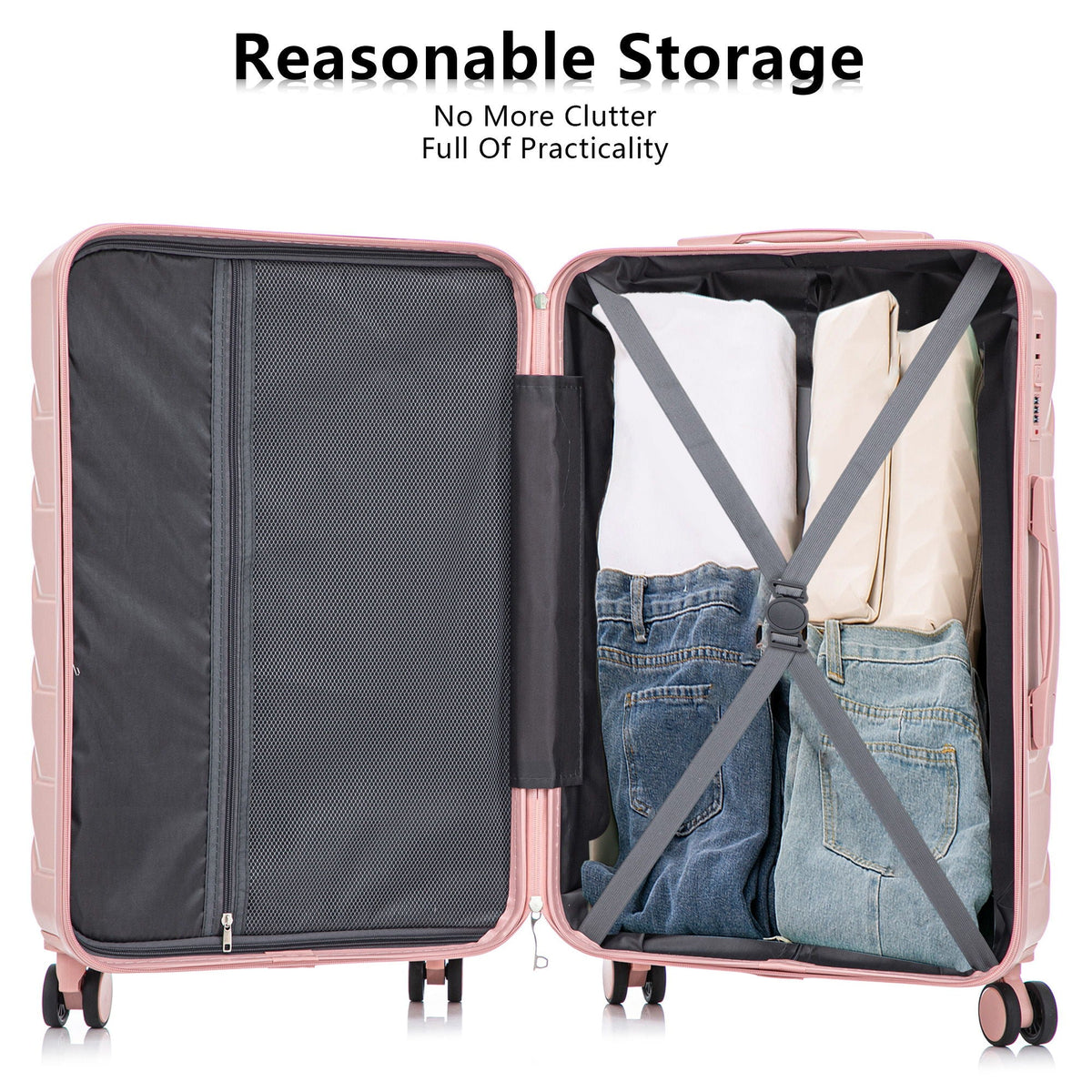 3 Pieces Set Spinner Wheel Luggage With Combination Lock
