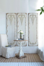 Large Wooden Rectangle Hanging Panels - Set of 3, White