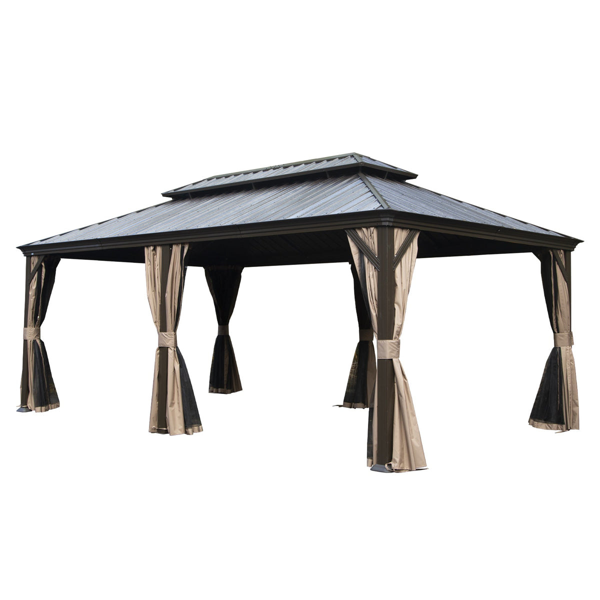 12' x 18' Hardtop Gazebo with Drainage System - Aluminum