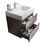 Alice Wall-Mounted Bathroom Vanity with Integrated Sink - Black or White
