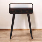 Solid Wood Mini California Console Table with Storage Drawers - Walnut