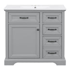 36" Bathroom Vanity with Sink and Soft Close Hinges - Dark Gray or White