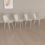 Modern Kitchen Dining Chairs Set of 4 with Linen Padding - Beige