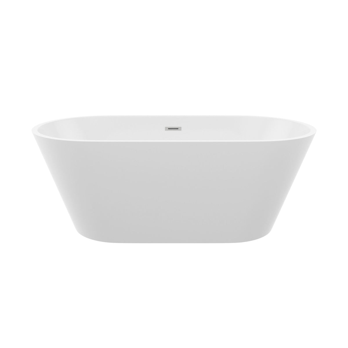 Gloss Freestanding Bathtub with Overflow & Pop Up Drain - White