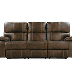 Reclining Sofa With USB Charging, Pocket Coil Seating & Hidden Storage - Brown
