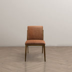 Elegant Dining Chair Set with Upholstered Fabric - Light Brown or Beige