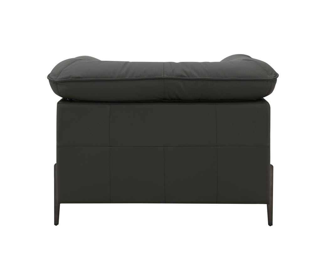 Top Grain Leather Chair with Memory Foam Cushions – Black