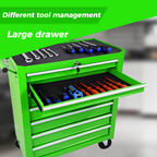 Rolling Tool Chest with 7-Drawer Tool Box with Steel Construction - Green