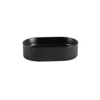 Integrated Oval Bathroom Sink with Glossy Black Ceramic Finish