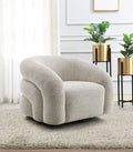 Gray Boucle Swivel Chair with 360° Rotation – Irma Chair