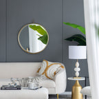 Round Mirror with Iron Frame - Gray