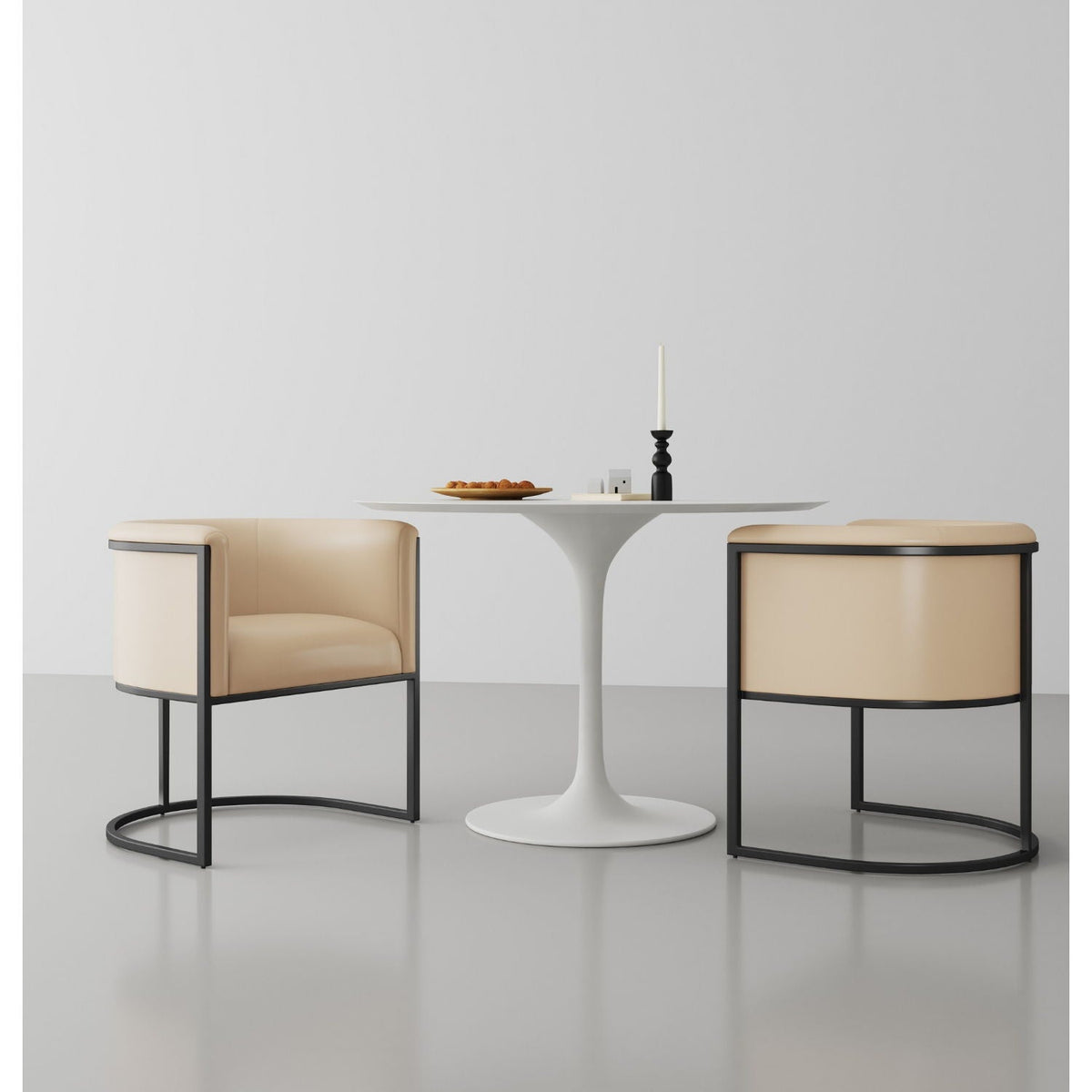 Cosmopolitan Dining Chair with Geometric Metal Frame - Multiple Colors