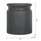 Black Wooden Cylinder Side Table