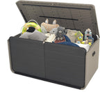 160 Gallon Heavy-Duty Resin Deck Box with Lockable Storage - Brown