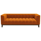 Mid Century Modern Sofa with Pet-Friendly Upholstery - White, Green, Orange