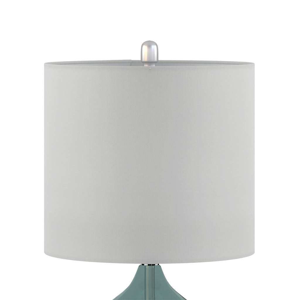 Ellipse Curved Glass Table Lamp Set of 2 with Curved Blue Glass Base - Blue
