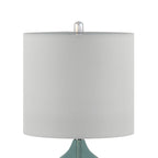 Ellipse Curved Glass Table Lamp Set of 2 with Curved Blue Glass Base - Blue