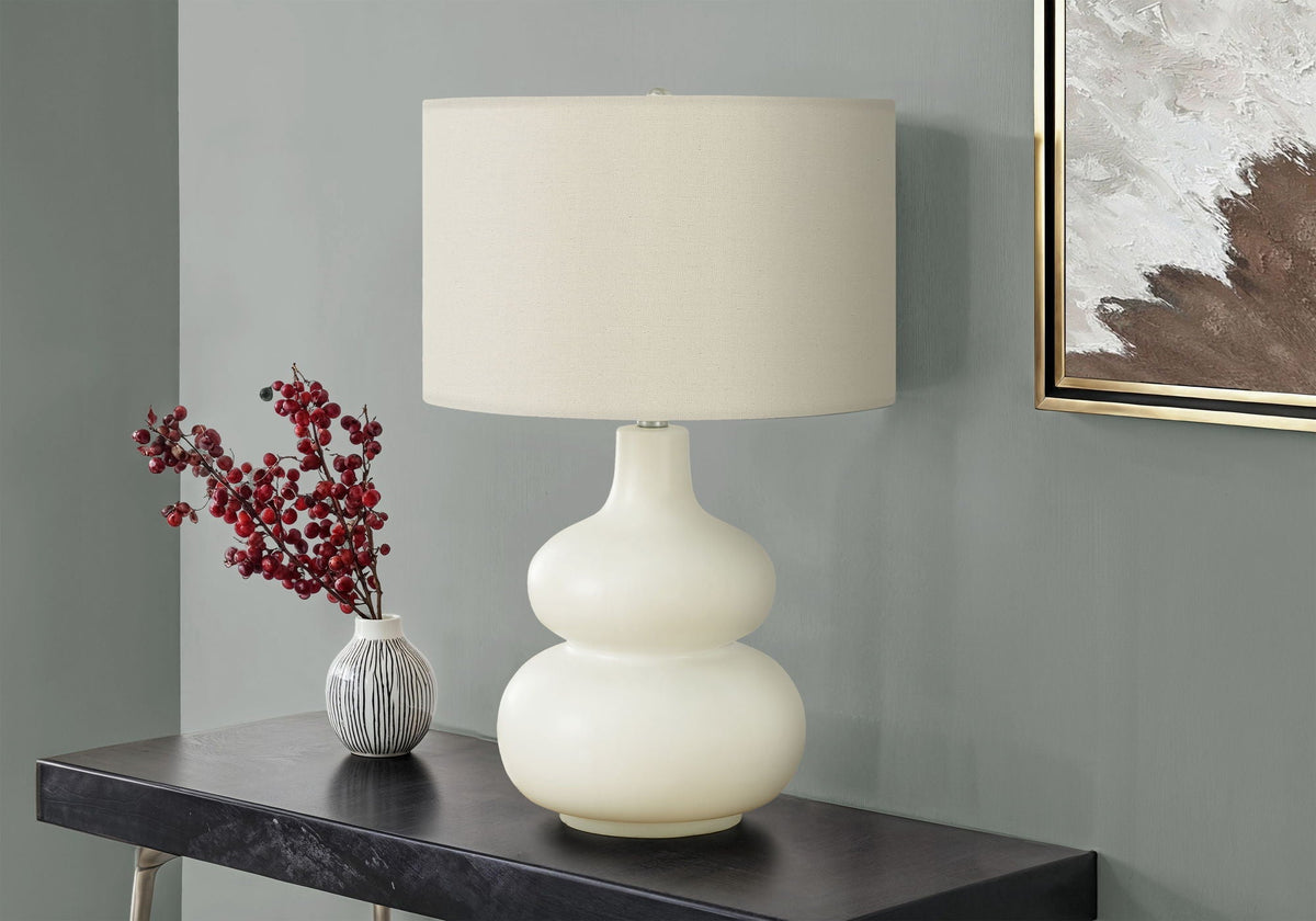 Contemporary Table Lamp with Ceramic Base - Cream