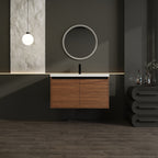Bathroom Vanity Set with Resin Countertop Sink - Dark Brown