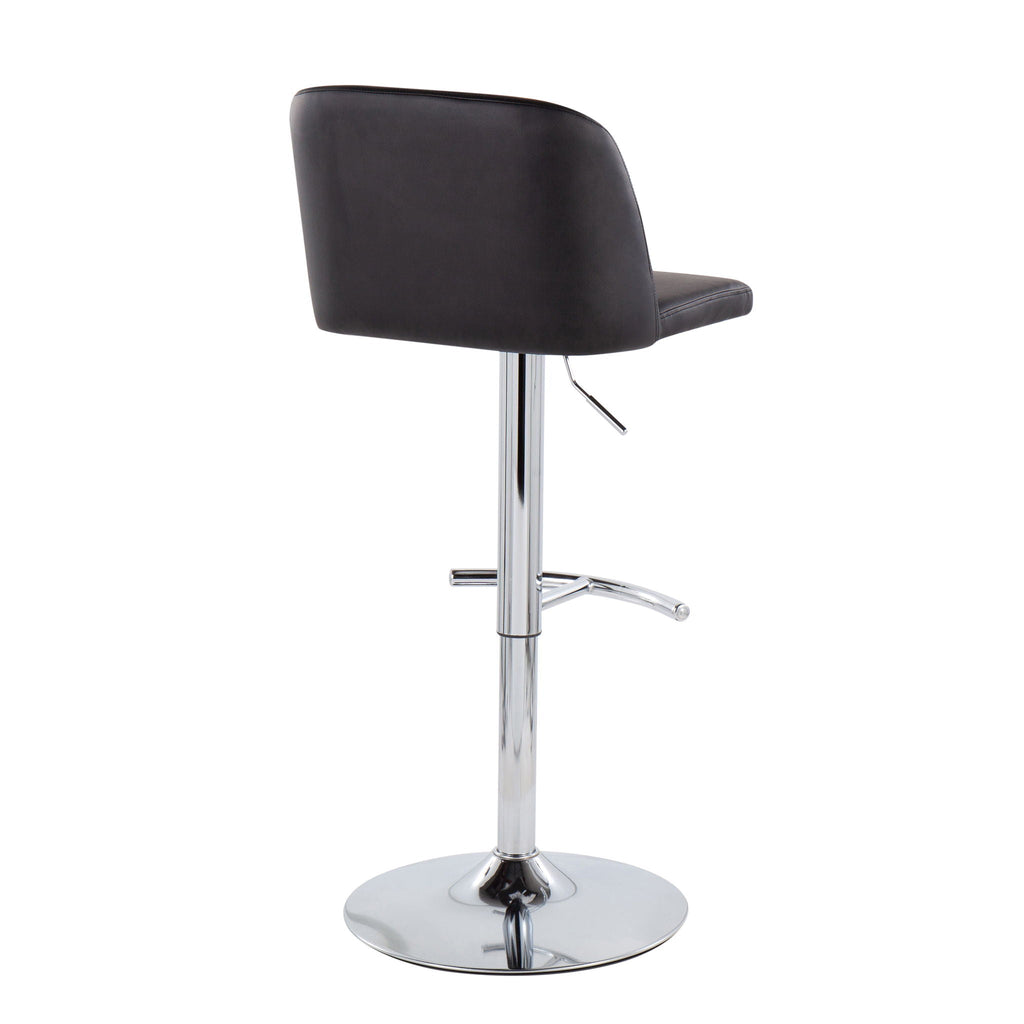 Contemporary Adjustable Barstool Set with Swivel & Rounded T Footrest - Multiple Colors