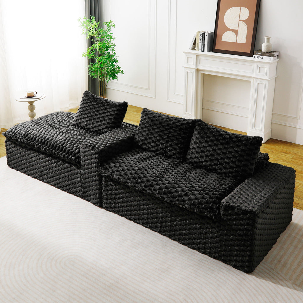 Convertible Modular Sectional Sofa with Twin Seat and Chaise - Multiple Colors