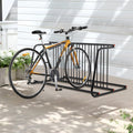 10-Bike Floor Rack with Double-Sided Storage - Metal