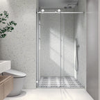 Brushed Nickel Frameless Shower Door with Soft Closing - 48 in x 48 in