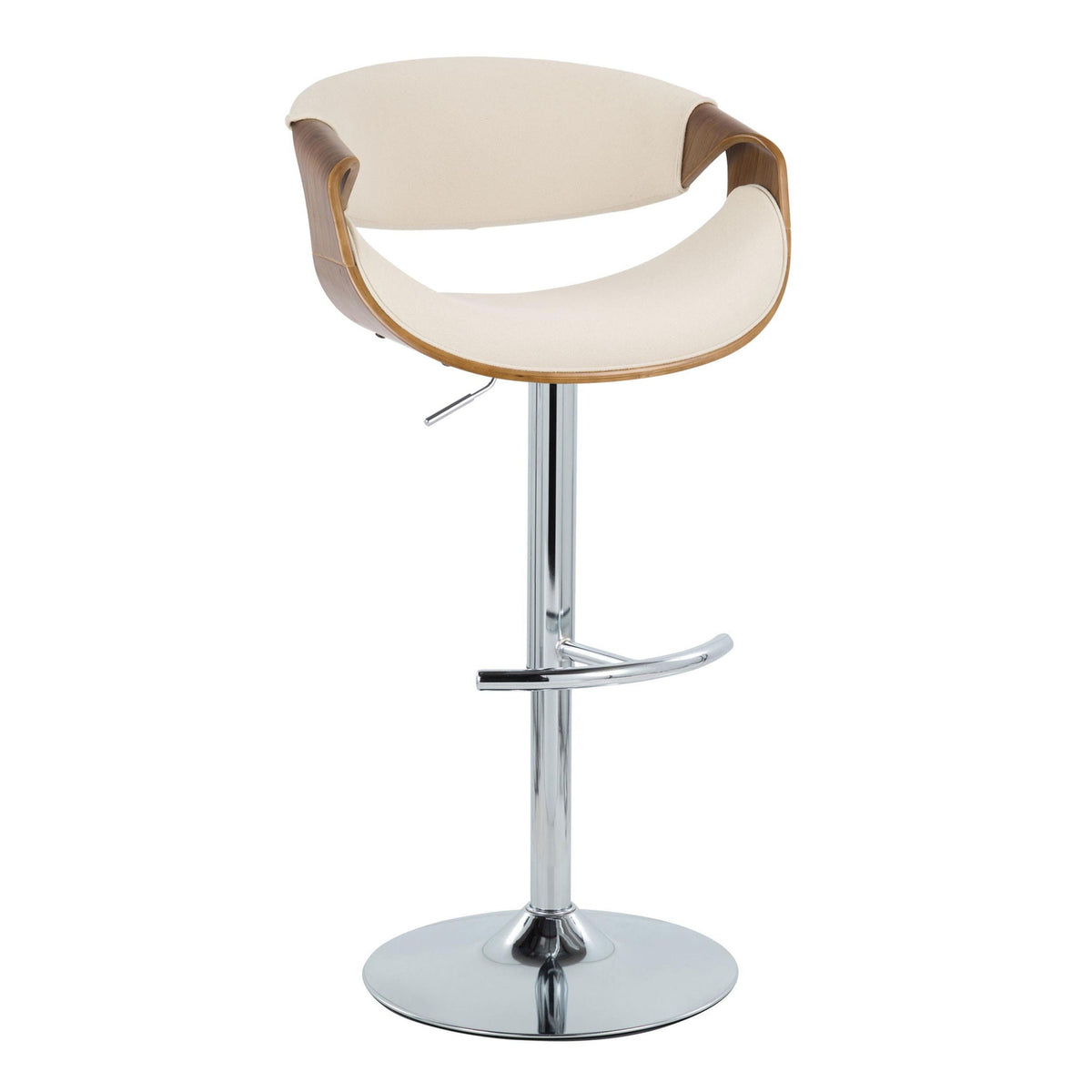 Mid Century Modern Adjustable Barstool Set with Swivel and Footrest - Multiple Colors