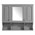 Wall Mounted Bathroom Medicine Cabinet With Mirror & Open Shelves