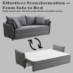 Irina Pull-Out Sleeper Sofa with Storage and Removable Cushions - Dark Gray or Blue