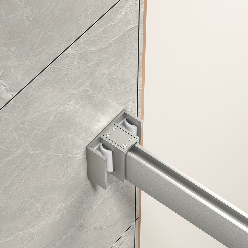 Brushed Nickel Frameless Sliding Shower Door with Double Bypass - 43-48" W x 76" H