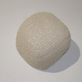 Cable Knitted Accent Pouf with Semi Rounded Design - Beige, Dark Brown, Dark Gray