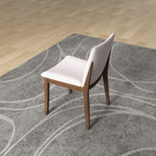 Mid-Century Modern Solid Wood Dining Chair Set with Fabric Upholstery - Multiple Colors