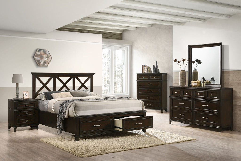 Mahogany 6 Drawer Dresser with Spacious Storage - Merlot