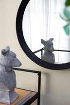 Transitional Mango Wood Wall Mirror with Frame - Multiple Colors