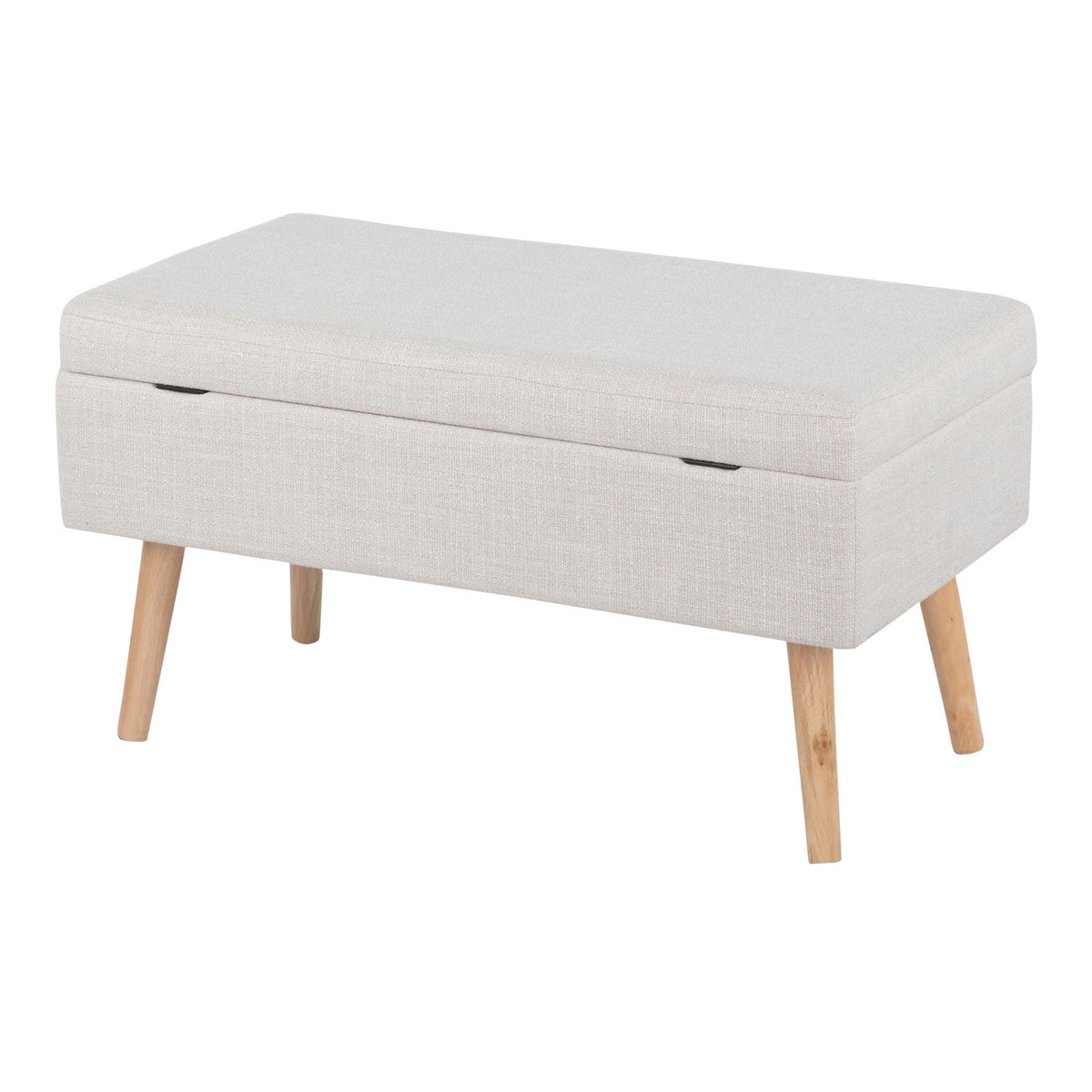 Contemporary Storage Bench with Flip-Top Lid - Beige