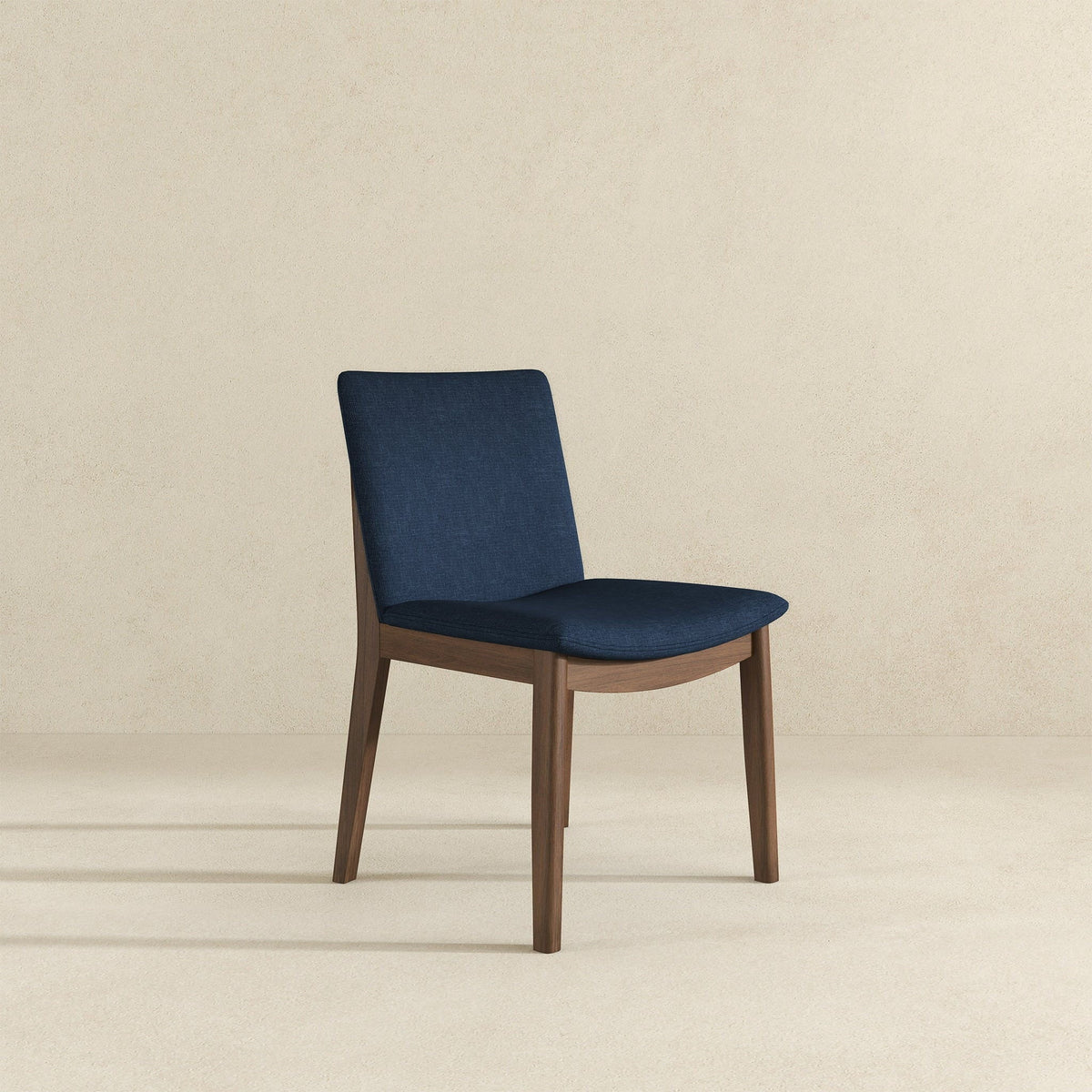 Mid-Century Modern Solid Wood Dining Chair Set with Fabric Upholstery - Multiple Colors