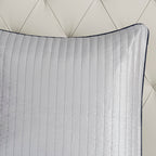 Navy 12 Piece Comforter Set with Cotton Bed Sheets - Queen, Paisley Jacquard