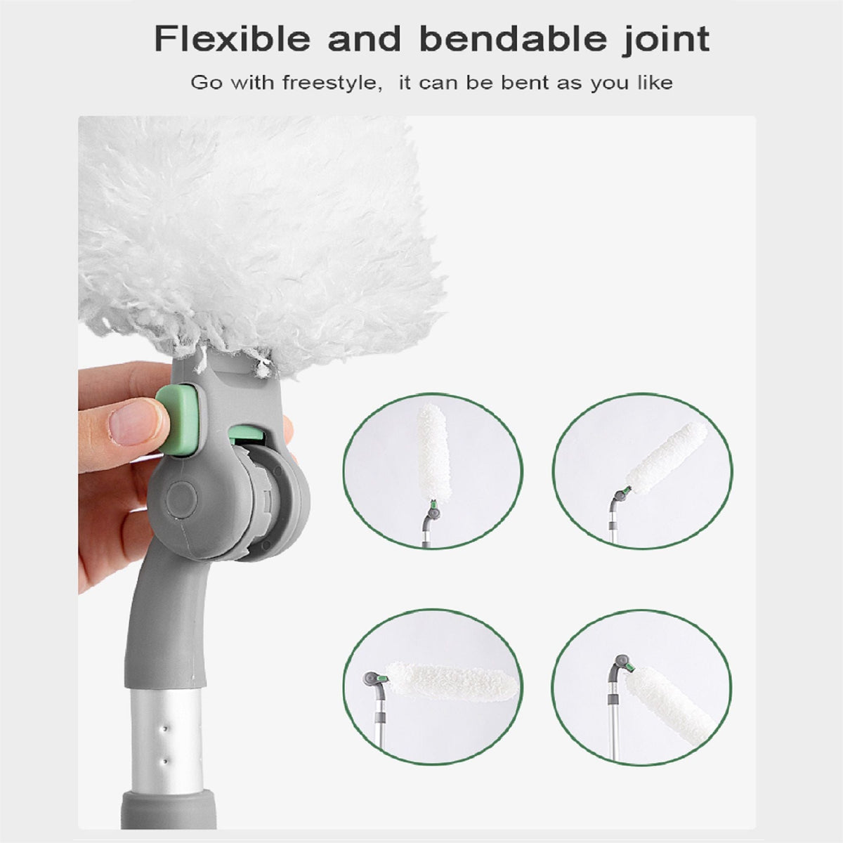 Long Handle Duster With Extension Bar - White