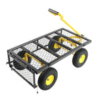 Outdoor Wagon Cart with Metal Frame - Green